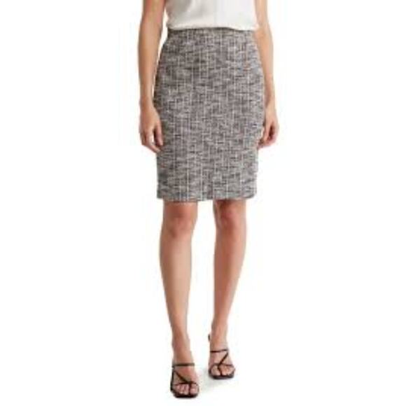 Amanda + Chelsea Women's Black Tweed Aline Skirt Size L - Picture 1 of 6